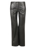 Wide Leg Shiny Leather Trousers