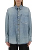 Printed jersey oversize shirt