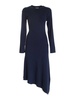 Asymmetrical dress in blue