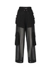 Cargo Trousers In Transparent Georgette