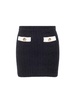 Black stretch alpaca blend mini skirt