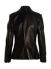 Double-breasted leather blazer jacket