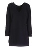 Rubberized logo print dress in black