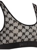 Monogram Pattern Scoop Neck Lace Bra