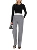 HIGH WAIST STRETCH PANTS WITH PLEATS AND LOGO