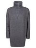Half Zipped Long Sleeved Knitted Dress