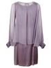 Puff Sleeved Draped Satin Slip Dress