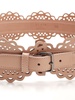 Laser-cut leather corset belt