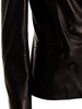 Double-breasted leather blazer jacket