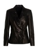 Double-breasted leather blazer jacket