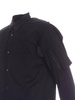 Knitted cuffs shirt in black