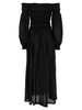 Manu off-shoulder virgin wool maxi dress