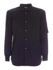 Knitted cuffs shirt in black