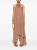Long dress in silk georgette