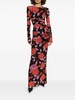 LONG DRESS IN JERSEY FLOWER PRINT