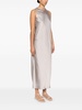 Crafted satin chantilly midi dress in grey