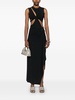 Long black draped skirt 'Milla' with knot