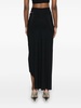 Long black draped skirt 'Milla' with knot