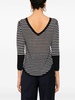 Black and white stripes linen sweater