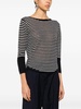 Black and white stripes linen sweater