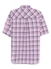 Short-sleeves checkered cotton shirt with pocket