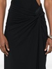 Long black draped skirt 'Milla' with knot