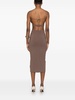 Brown midi dress 'Klea' with cut-out details
