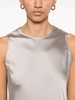 Crafted satin chantilly midi dress in grey