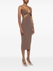 Brown midi dress 'Klea' with cut-out details