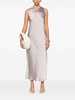 Crafted satin chantilly midi dress in grey