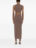 Long brown dress 'Kylee' with cut-out detail