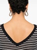 Black and white stripes linen sweater