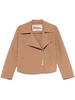 Camel brown jacket with spread collar