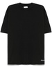 Crew-neck t-shirt in black cotton with logo
