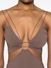 Brown midi dress 'Klea' with cut-out details