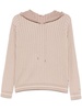 Striped beige sand-colored hoodie