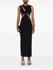 Long black dress 'Kylee' with cut-out detail