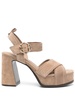 'Melany' sandals with heel in beige suede