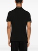 Black cotton polo shirt with embroidered logo