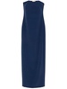 Sheath long dress in navy blue