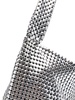 Bag with silver-tone mesh panels with metallic effect
