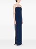 Sheath long dress in navy blue