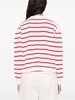 Rita white cotton sweater with red stripes and inserts