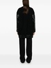 Short Mixed-Media coat with pockets