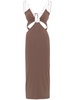 Brown midi dress 'Klea' with cut-out details