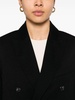 Black cotton blended double breasted blazer