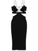 Black midi dress 'Klea' with cut-out details