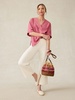 Striped Raffia Drawstring Bucket Bag - Sunrise Stripe