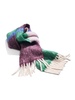 Block Stripe Alpaca Scarf - Blue Green