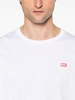 White cotton t-shirt with small logo print